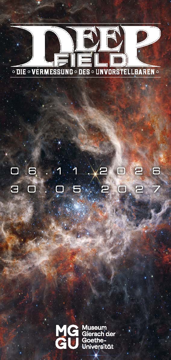 Eine Galaxie mit der Beschreibung der Ausstellung